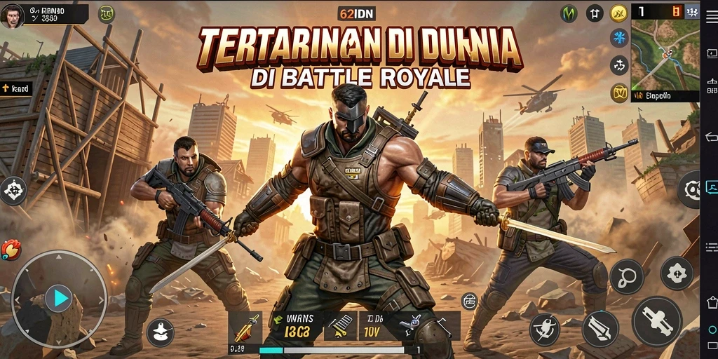 Tampilan menarik dalam permainan Battle Royale 62IDN.