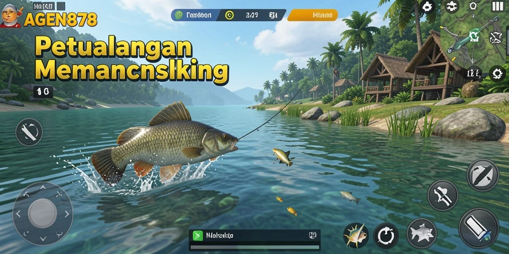 Tampilan seru dari gameplay AGEN878 yang penuh dengan aksi memancing.