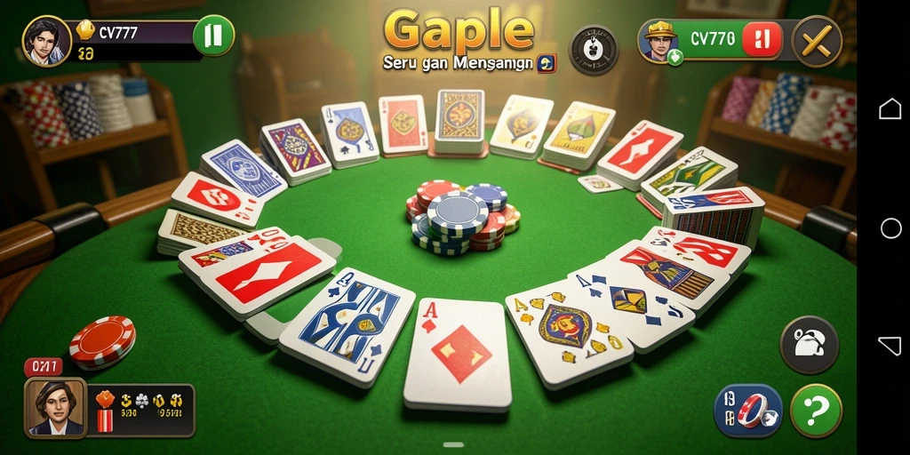 Tampilan gameplay seru Gaple di CV777 yang penuh tantangan.