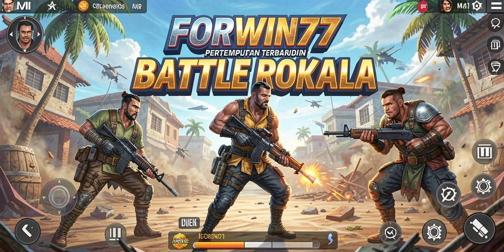 Tangkapan layar gameplay FORWIN77 menampilkan aksi pertempuran yang mendebarkan.