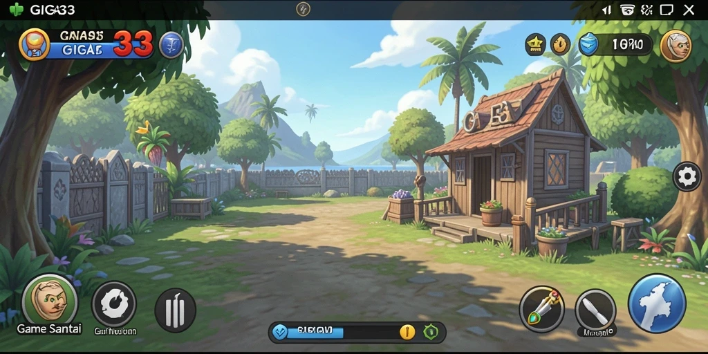 Tangkapan layar GIGA33 menampilkan gameplay yang asyik dan penuh warna.