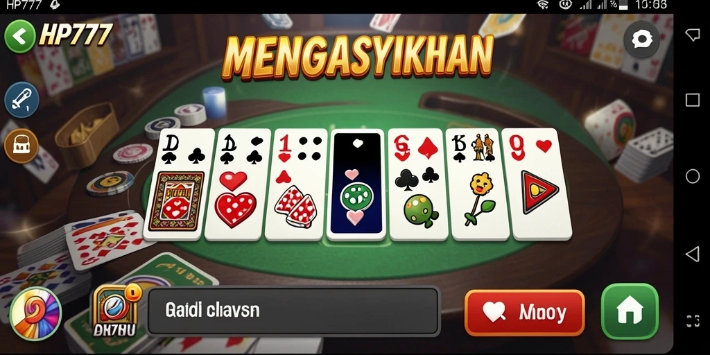 Tampilan gameplay Domino yang menarik dan interaktif dalam HP777.