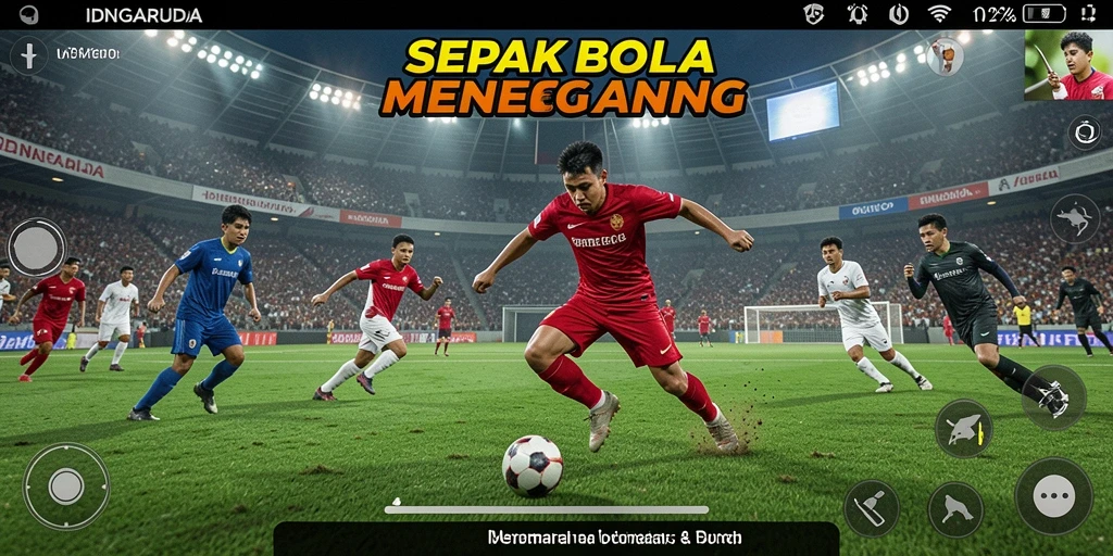 Tampilan menarik dari gameplay sepak bola di IDNGARUDA.