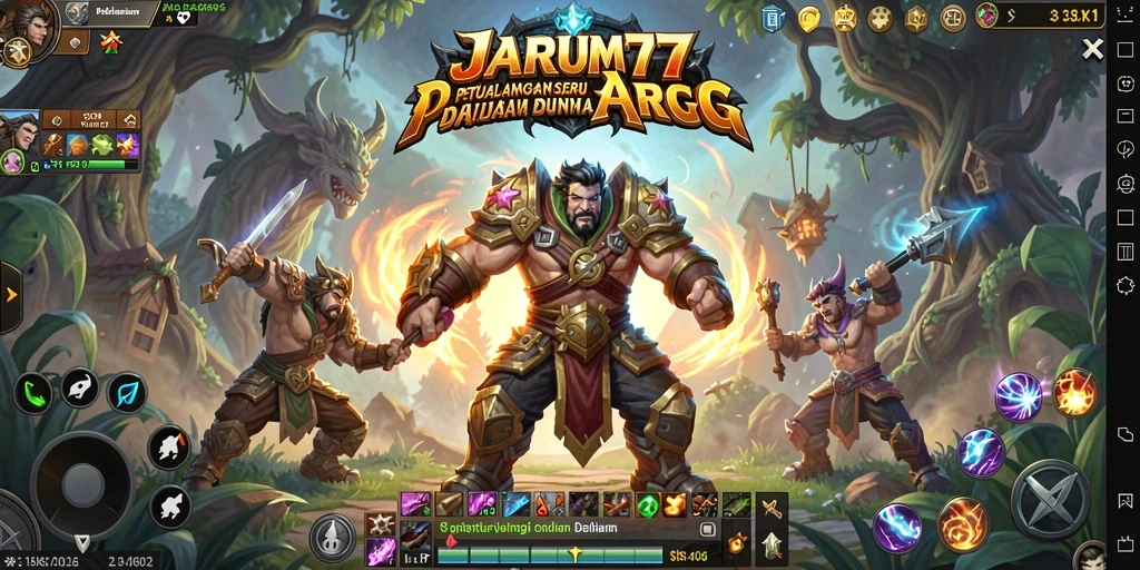Screenshot menunjukkan gameplay aksi seru dari JARUM77.