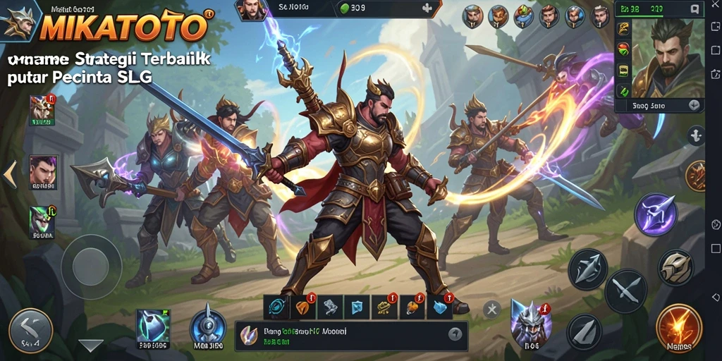 Tampilan seru gameplay MIKATOTO yang penuh strategi SLG.