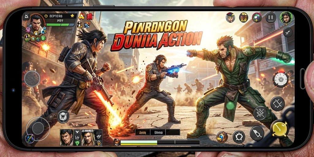 Screenshot PP7 menampilkan aksi pertarungan yang intens dan seru.