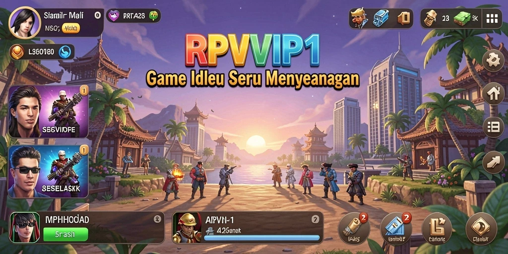 Screenshot gameplay RPVIP1 menunjukkan karakter yang beraksi dalam pertempuran seru.
