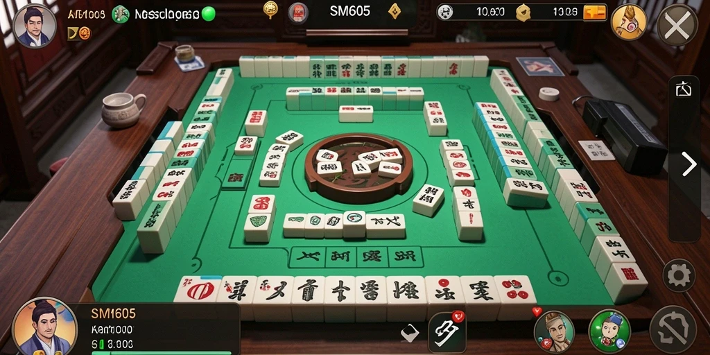 Tampilan gameplay <strong>SM605</strong> yang menarik dengan tantangan Mahjong yang seru.