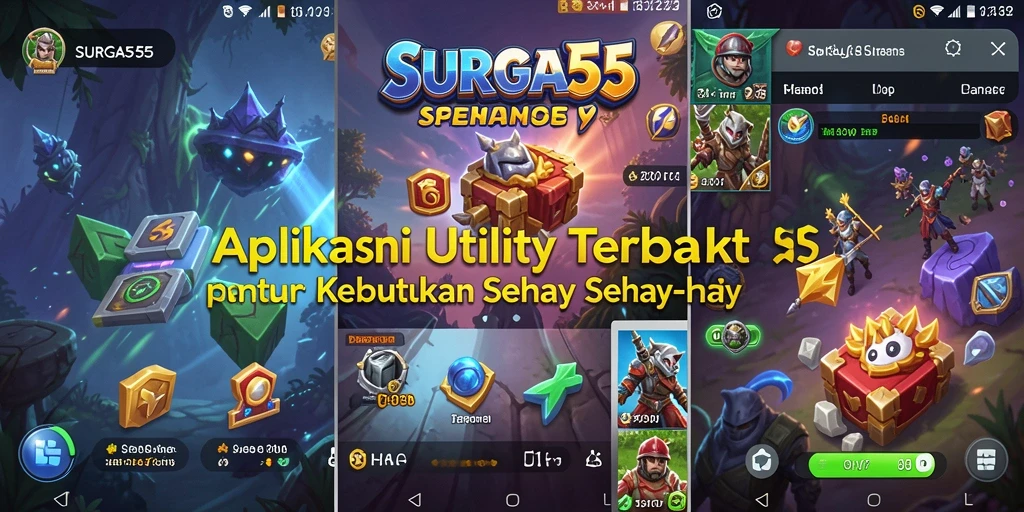 Screenshot utama SURGA55 menunjukkan antarmuka aplikasi yang intuitif dan menarik.
