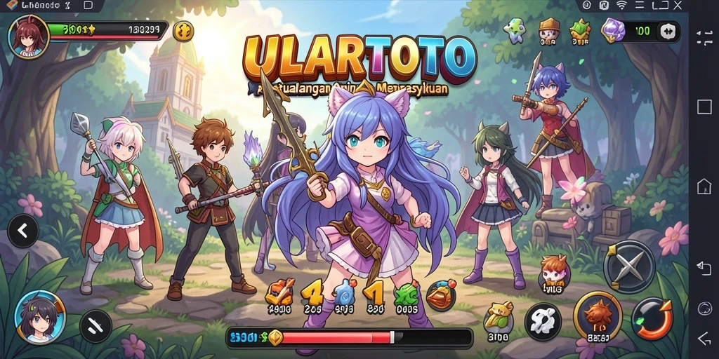 Screenshot ULARTOTO menampilkan karakter anime dalam aksi epik.