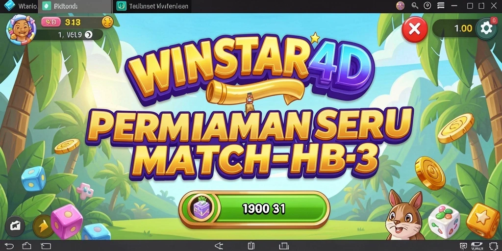 Tampilan menarik dari gameplay Match-3 di WINSTAR4D.