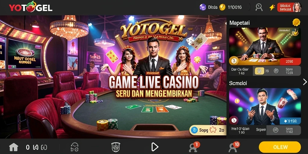 Tampilan gameplay Live Casino yang menarik dan dinamis di YOTOGEL.