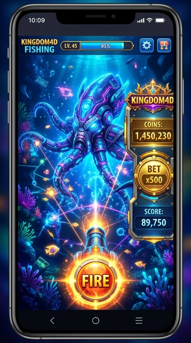 Visual aplikasi kingdom4d yang menampilkan fitur unggulan dan navigasi yang mudah.